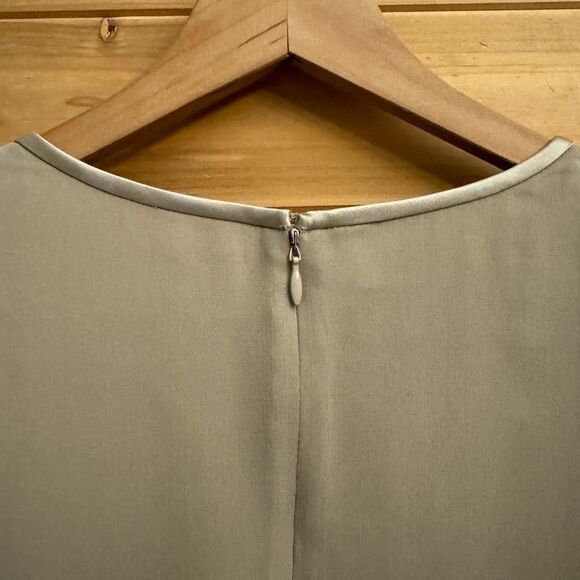 Vintage Kay Unger Size 10 Silk Long Sleeve Chiffon Overlay Knee Length Dress - Picture 11 of 14